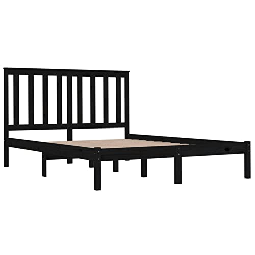 Imagen Base de cama moonairy elegante y resistente en pino negro 120x200 cm