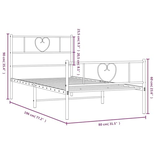 Imagen Confort juvenil cama metalica blanca 75x190 cm