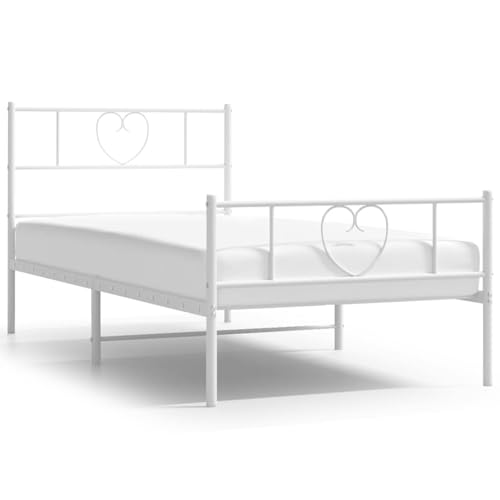 Imagen Confort juvenil cama metalica blanca 75x190 cm