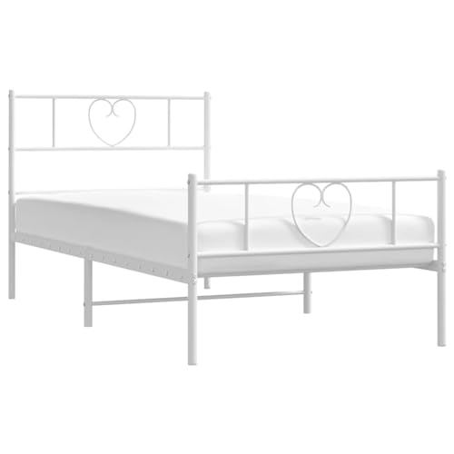 Imagen Confort juvenil cama metalica blanca 75x190 cm