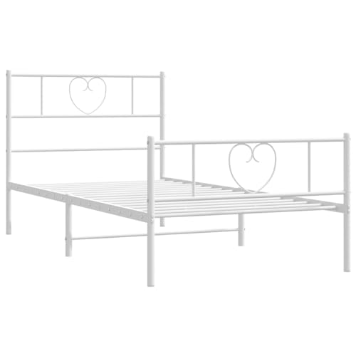 Imagen Confort juvenil cama metalica blanca 75x190 cm