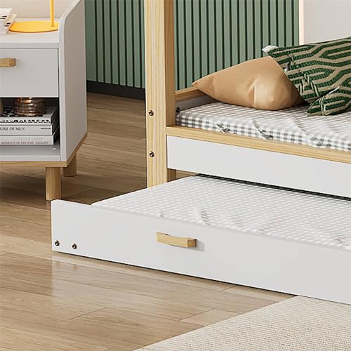 Imagen Cama nido para niños con estantes y mesita de noche