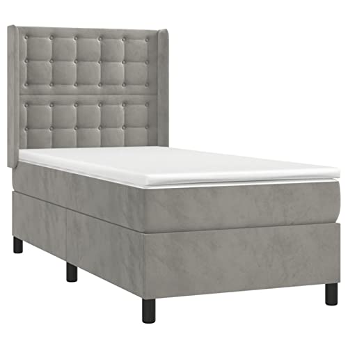 Imagen Descubre la cama box spring tidyard para un descanso elegante y moderno en gris claro