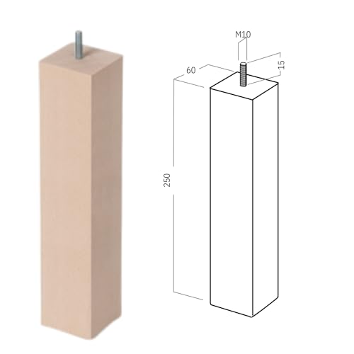 Imagen Juego de patas de madera maciza para somier 25cm altura variedad de colores