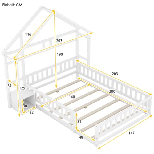 Imagen Cama infantil casa de ensueño 140x200cm seguridad y estilo