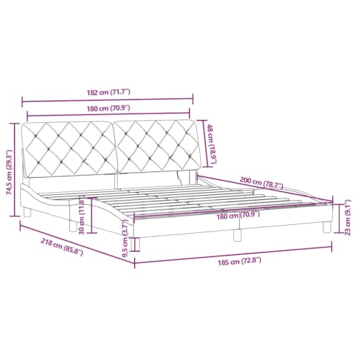 Imagen Estructura de cama con luces led y terciopelo negro 180x200 cm ilumina tu dormitorio