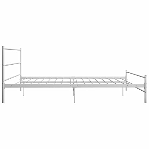 Imagen Cama canape de metal blanco 200x200 cm estructura resistente para un descanso ideal