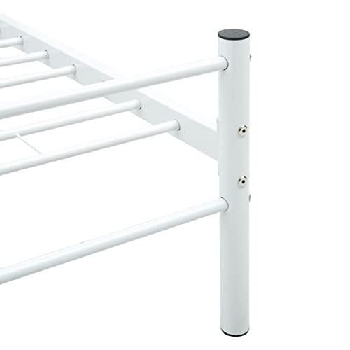 Imagen Cama canape de metal blanco 200x200 cm estructura resistente para un descanso ideal