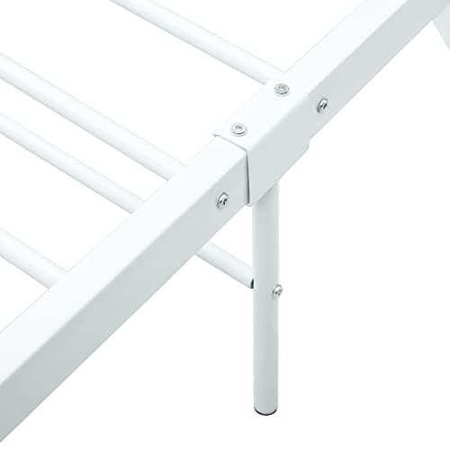 Imagen Cama canape de metal blanco 200x200 cm estructura resistente para un descanso ideal