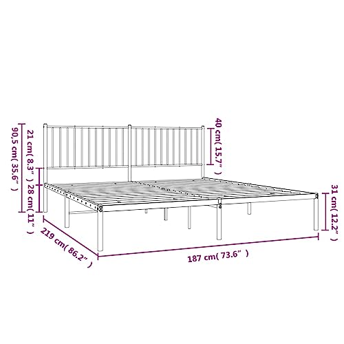 Imagen Tanzem estructura de cama juvenil en metal blanco 183x213 cm