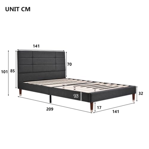 Imagen Cama doble tapizada con estructura de acero y almacenamiento