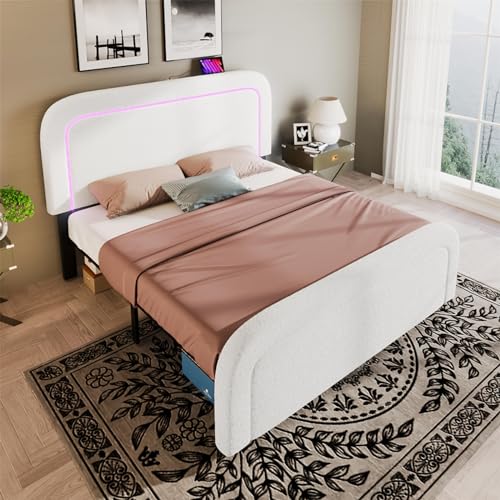 Imagen Cama doble de lujo con usb led y cabecera ajustable