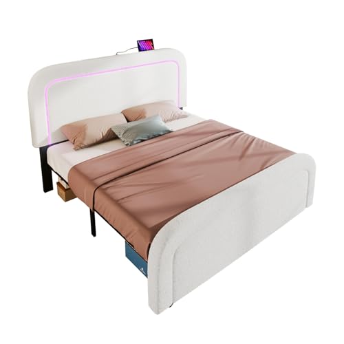 Imagen Cama doble de lujo con usb led y cabecera ajustable