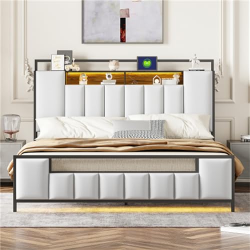 Imagen Cama doble versatil con luces led y puerto usb ideal para dormitorios