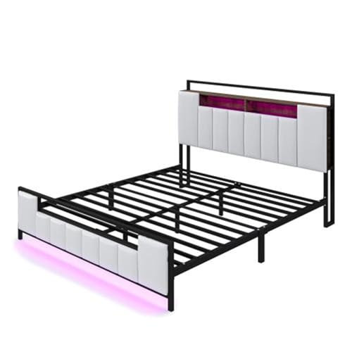 Imagen Cama doble versatil con luces led y puerto usb ideal para dormitorios