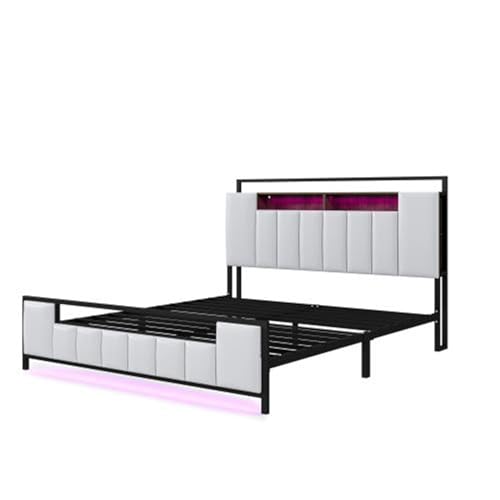 Imagen Cama doble versatil con luces led y puerto usb ideal para dormitorios