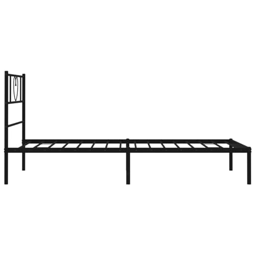 Imagen Cama juvenil de metal negro 90x190 cm para un descanso perfecto