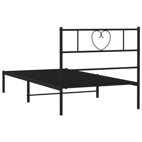 Imagen Cama juvenil de metal negro 90x190 cm para un descanso perfecto