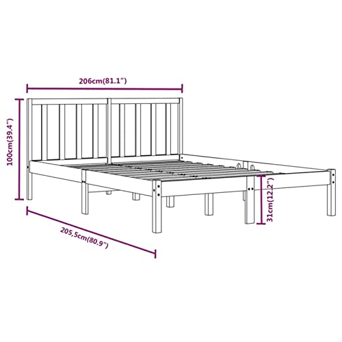 Imagen Marco de cama gecheer elegancia y resistencia en pino negro 200x200 cm