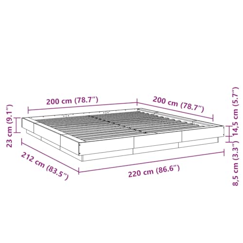 Imagen Descansa con estilo cama led de madera blanca 200x200 cm