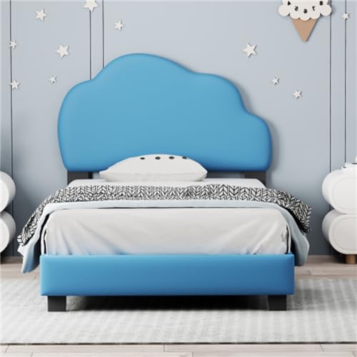 Imagen Cama infantil en forma de nube diseño unico en azul