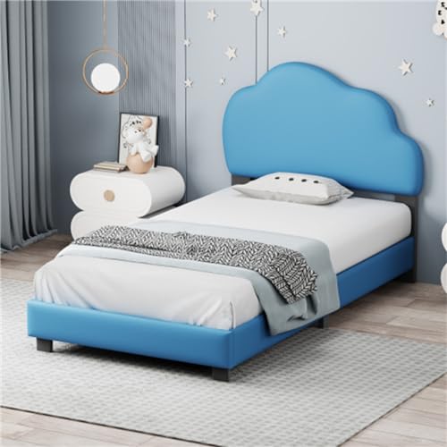 Imagen Cama infantil en forma de nube diseño unico en azul