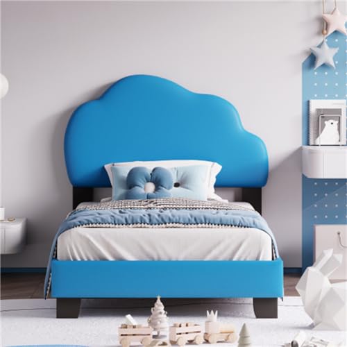 Imagen Cama infantil en forma de nube diseño unico en azul