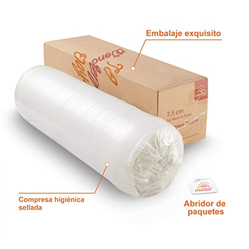 Imagen Topper maxzzz viscoelastico 135x190x75cm - antiacaros y transpirable