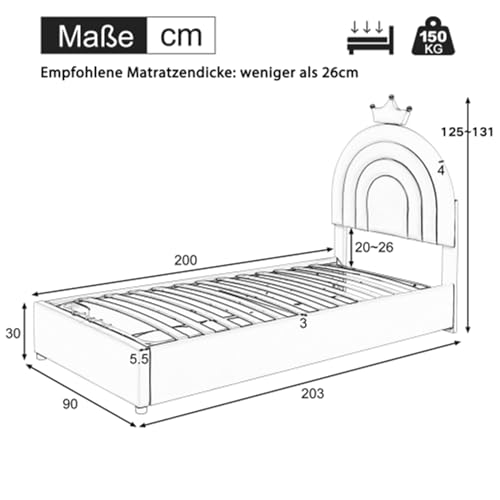 Imagen Cama pu ajustable con almacenamiento ideal para adolescentes y adultos