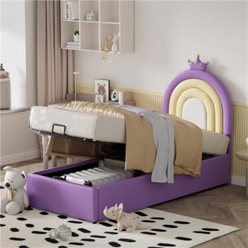 Imagen Cama pu ajustable con almacenamiento ideal para adolescentes y adultos