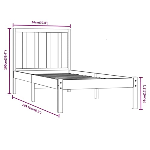 Imagen Somier de caña zeyuan base de madera maciza 90x200 cm