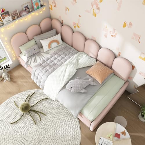 Imagen Cama rosa con almacenamiento y sofa cama para espacios pequeños 