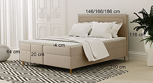 Imagen Descubre la lujosa cama con somier golden para hotel en varios colores incluye colchon bonell y sobrecolchon