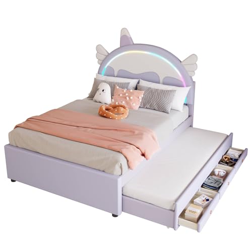 Imagen Cama infantil con ruedas y cajon ideal para habitaciones modernas facil de limpiar perfecta para niñas