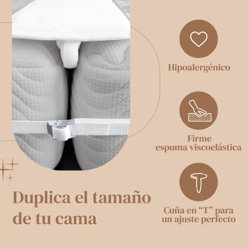 Imagen Convierte una cama individual en una cama de matrimonio con la cuña de unir colchones feelathome