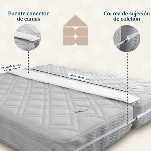 Imagen Convierte una cama individual en una cama de matrimonio con la cuña de unir colchones feelathome