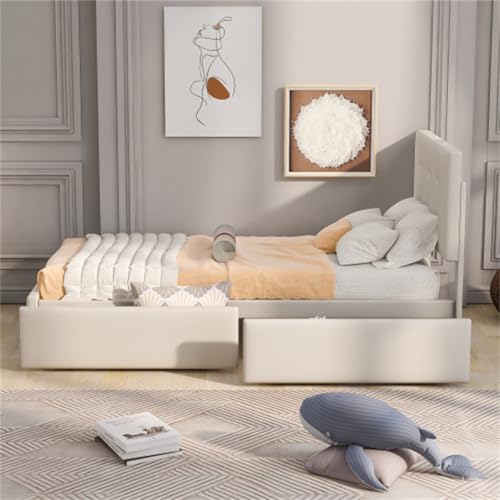 Imagen Cama infantil completa de 90x200cm en beige