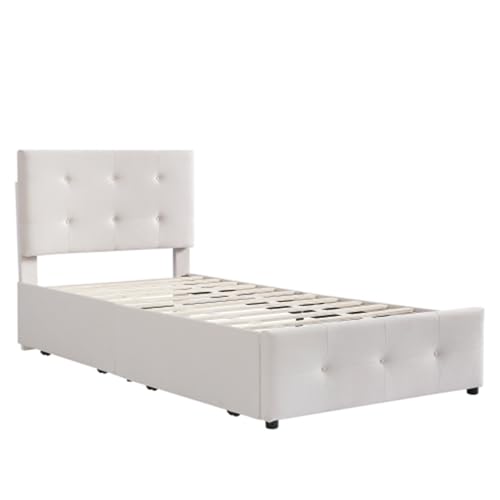 Imagen Cama infantil completa de 90x200cm en beige