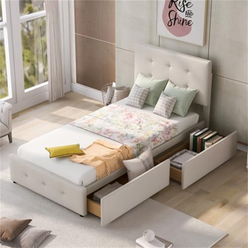 Imagen Cama infantil completa de 90x200cm en beige