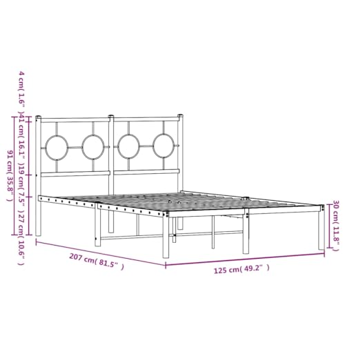 Imagen Descansa con estilo en nuestra cama de metal vidaxl 120x200 cm en blanco