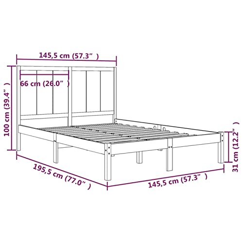 Imagen Base de cama chusui de madera maciza 140x190 cm - descansa con estilo