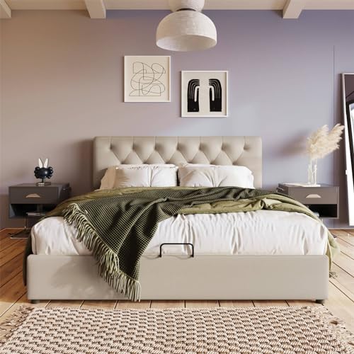 Imagen Cama moderna con almacenamiento y cabecera ajustable