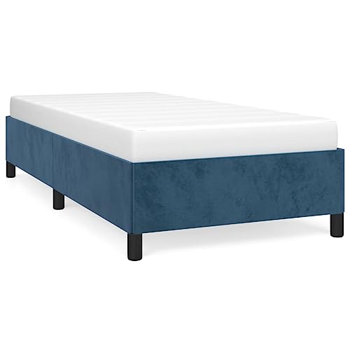 Imagen Base de cama azul de terciopelo para relax total en juveniles