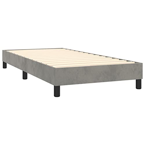 Imagen Ciadaz cama box spring con led en terciopelo gris claro