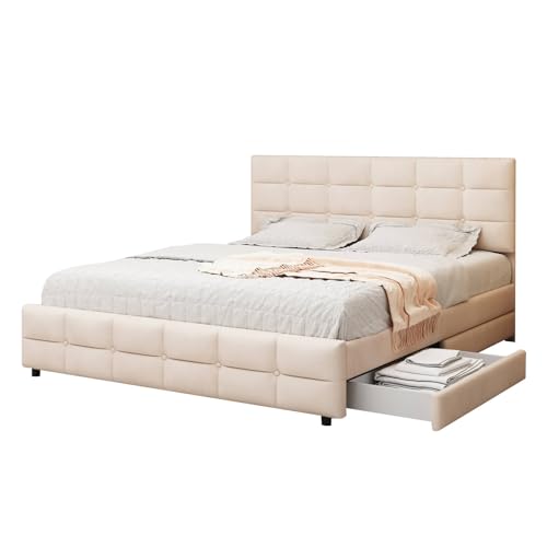 Imagen Cama doble clasica con cajones elegancia y funcionalidad