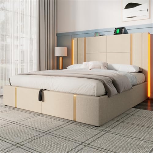 Imagen Cama doble de lujo con puertos usb y almacenamiento