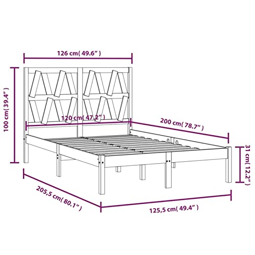 Imagen Base de cama moonairy de madera maciza 120x200 cm