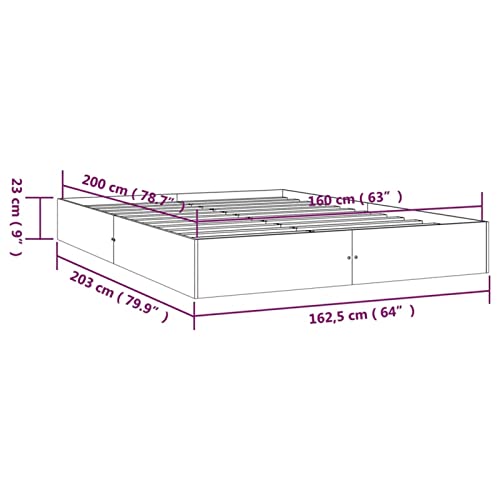 Imagen Base cama de madera maciza blanca 160x200 cm zhoumin