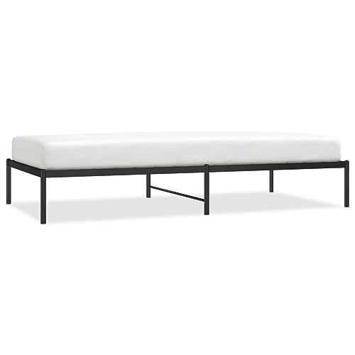 Imagen Dale un toque de elegancia a tu habitacion con la estructura de cama tidyard en metal negro de 100x200 cm