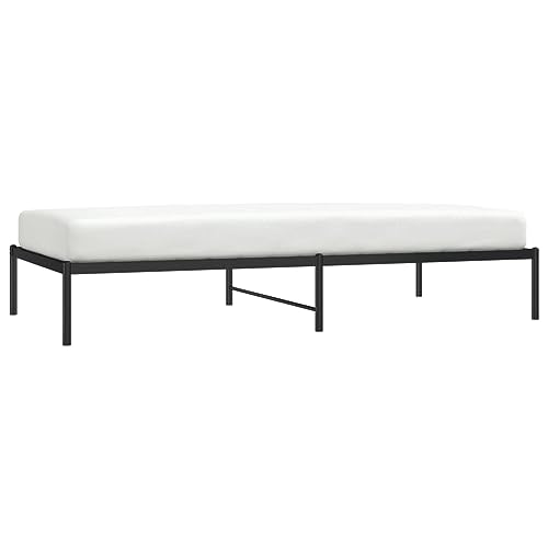 Imagen Dale un toque de elegancia a tu habitacion con la estructura de cama tidyard en metal negro de 100x200 cm